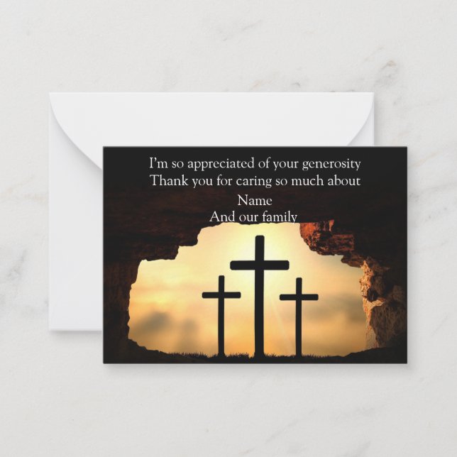 Tarjetas de agradecimiento de Cross On The Rock (Anverso)
