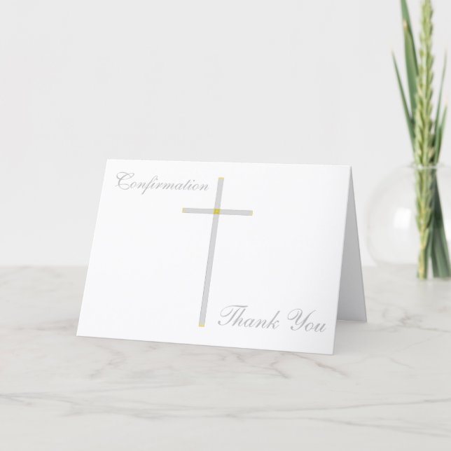 Tarjetas de agradecimiento de cruz de confirmación (Anverso)