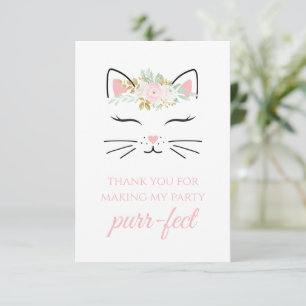 tarjetas de agradecimiento de cumpleaños de gatito