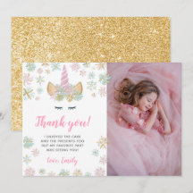 Tarjetas de agradecimiento de cumpleaños de unicor