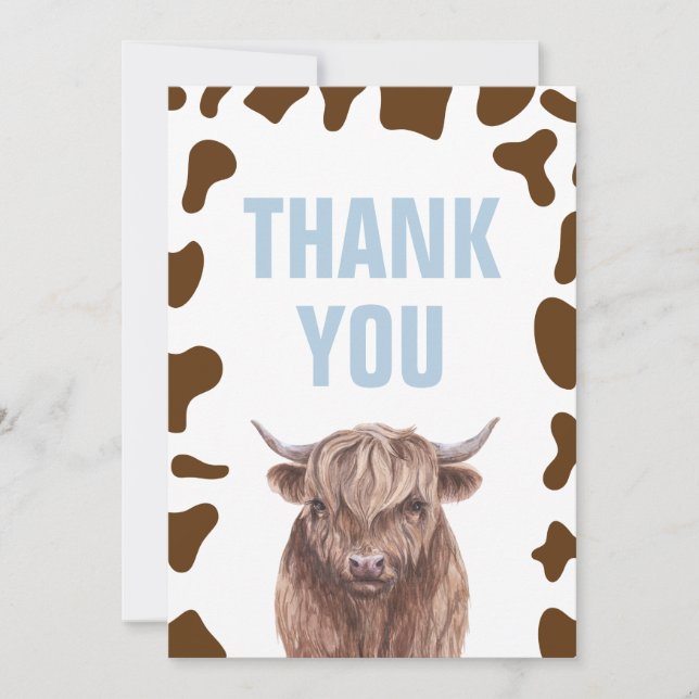 Tarjetas de agradecimiento de cumpleaños de vaca m (Anverso)