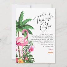 Tarjetas de agradecimiento de cumpleaños hawaiano 