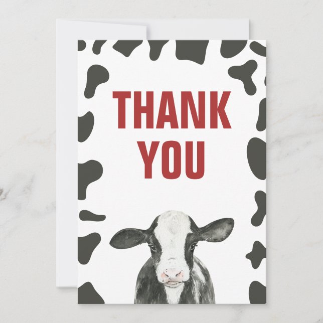 Tarjetas de agradecimiento de cumpleaños Holy Cow (Anverso)