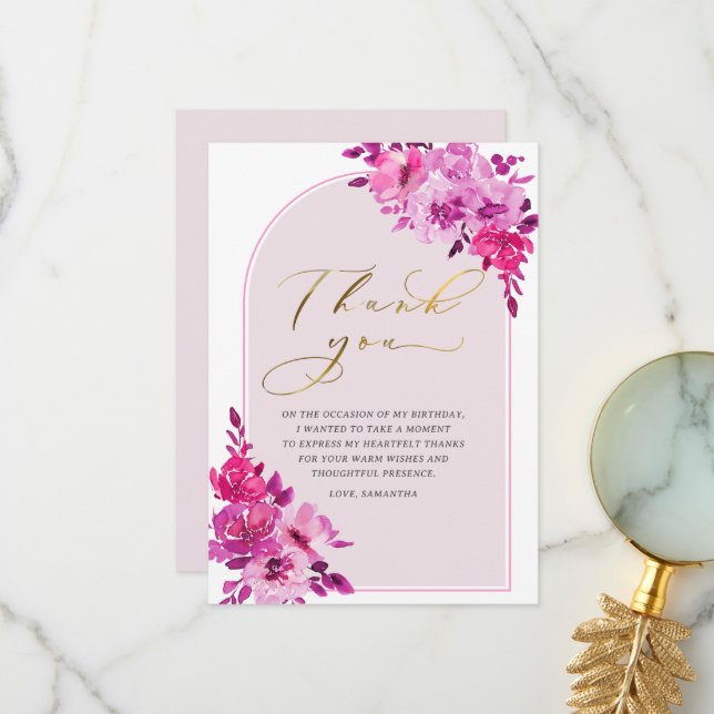 Tarjetas de agradecimiento de cumpleaños para adul (Anverso/Reverso In Situ)
