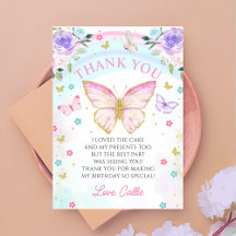 Tarjetas de agradecimiento de cumpleaños para niña
