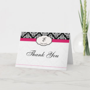 Tarjetas de agradecimiento de damasco rosa calient