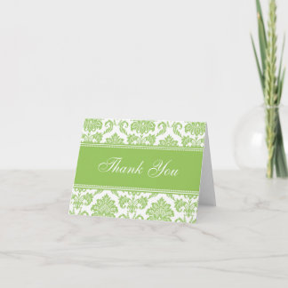 Tarjetas de agradecimiento de damasco verde