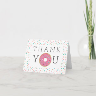Tarjetas de agradecimiento de donut moderno