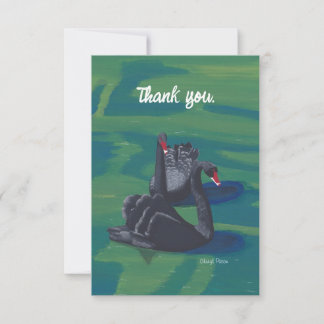 Tarjetas de agradecimiento de dos cisnes negros na