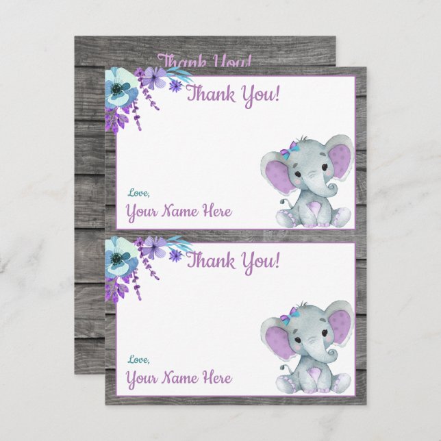 Tarjetas de agradecimiento de dos por página para  (Anverso / Reverso)