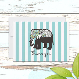 Tarjetas de agradecimiento de elefante con estampa