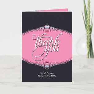 Tarjetas de agradecimiento de encaje elegantes ros