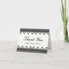 Tarjetas de agradecimiento de encaje negro