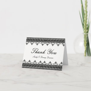 Tarjetas de agradecimiento de encaje negro