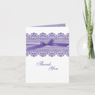 Tarjetas de agradecimiento de encaje y cinta