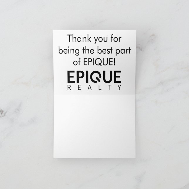 Tarjetas de agradecimiento de EPIQUE Realty (Interior)