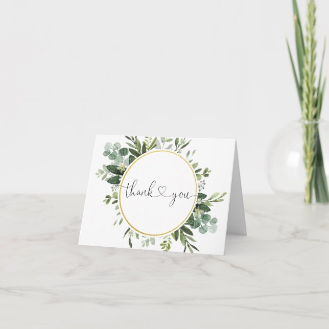 Tarjetas de agradecimiento de Eucalyptus Greenery  (Anverso)