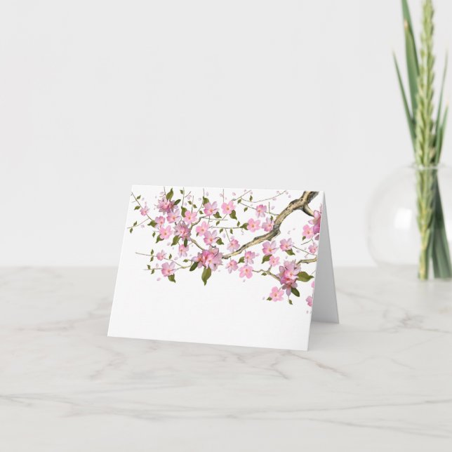 Tarjetas de agradecimiento de flor de cerezo japon (Anverso)