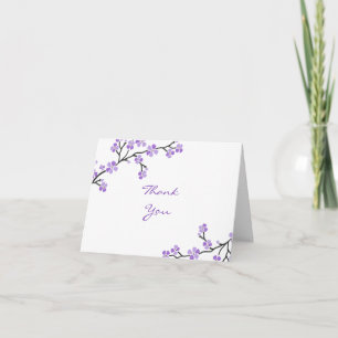 Tarjetas de agradecimiento de flor de cerezo púrpu
