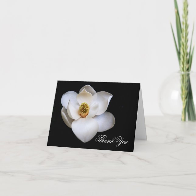 Tarjetas de agradecimiento de flor de magnolia en  (Anverso)