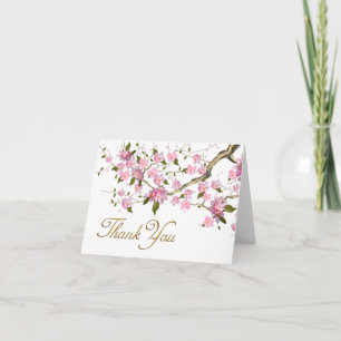 Tarjetas de agradecimiento de flores de cerezo jap