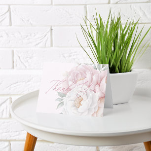 Tarjetas de agradecimiento de flores de peonía ele