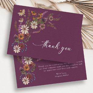 Tarjetas de agradecimiento de flores silvestres de