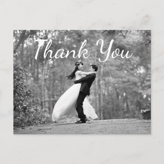 Tarjetas de agradecimiento de foto de boda (Anverso)