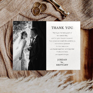 Tarjetas de agradecimiento de foto de boda en mono