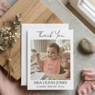 Tarjetas de agradecimiento de foto de nuevo bebé p