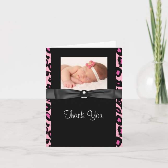 Tarjetas de agradecimiento de fotos de bebé con le (Anverso)