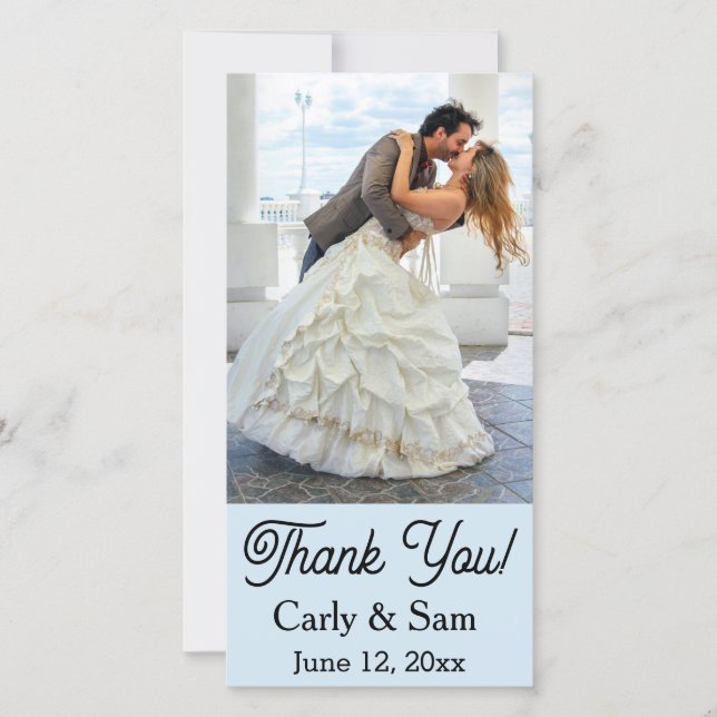 tarjetas de agradecimiento de fotos de boda (Anverso)