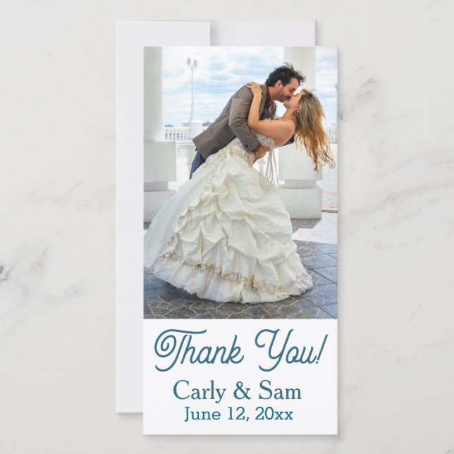 Tarjetas de agradecimiento de fotos de boda (Anverso)