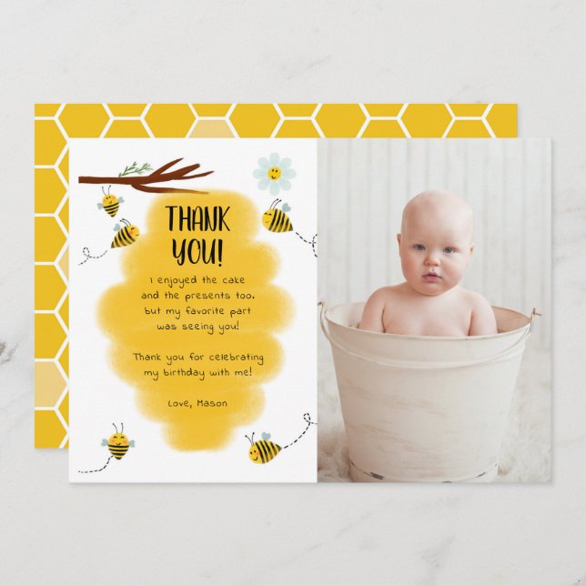 Tarjetas de agradecimiento de fotos de fiesta de c (Anverso / Reverso)