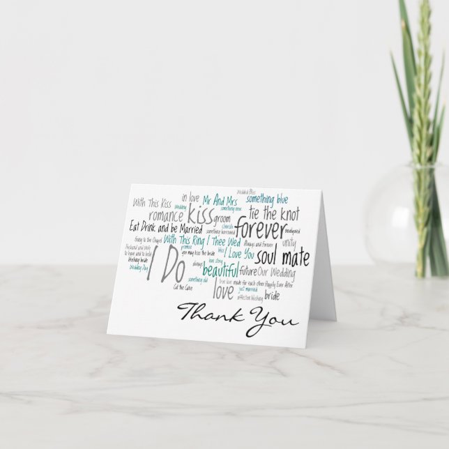 Tarjetas de agradecimiento de frases de boda (Anverso)