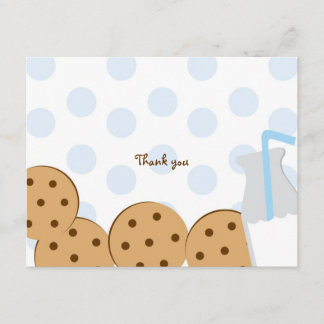 Tarjetas de agradecimiento de galletas y leche