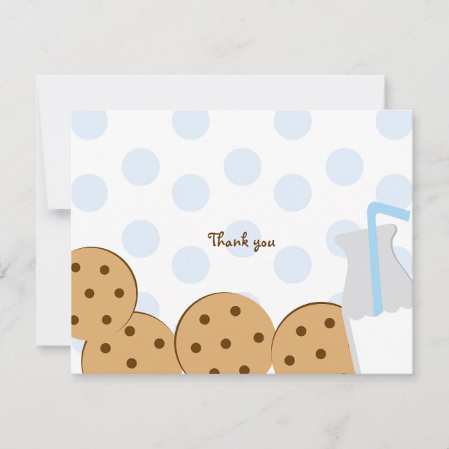 Tarjetas de agradecimiento de galletas y leche (Anverso)