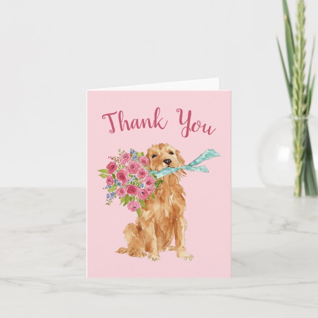 Tarjetas de agradecimiento de Golden Retriever (Anverso)
