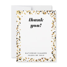 Tarjetas de agradecimiento de graduación con confe