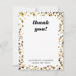 Tarjetas de agradecimiento de graduación con confe