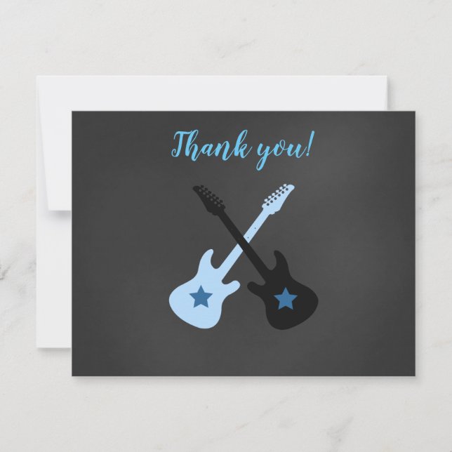 Tarjetas de agradecimiento de guitarra Rock a Bye  (Anverso)