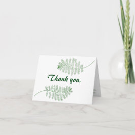 Tarjetas de agradecimiento de helecho verde para b