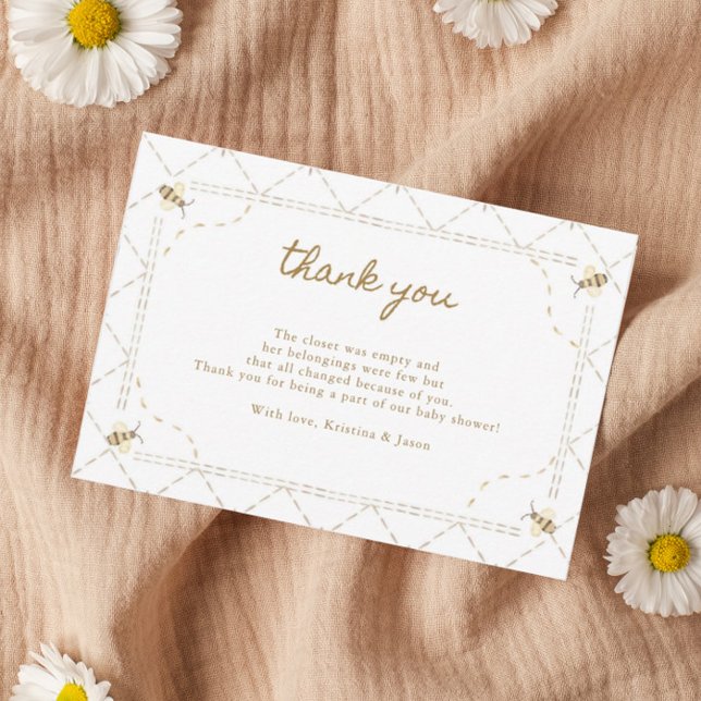 Tarjetas de agradecimiento de Honey Bee Baby Showe (Subido por el creador)