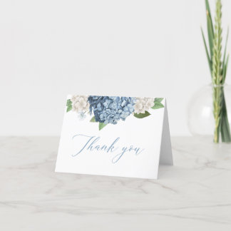 Tarjetas de agradecimiento de Hortensia Azul