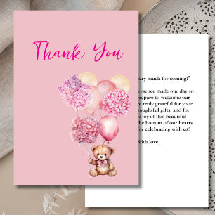 Tarjetas de agradecimiento de hortensia rosa We ca