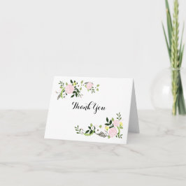 Tarjetas de agradecimiento de jardín floral - blan