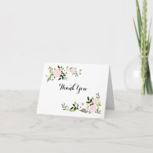 Tarjetas de agradecimiento de jardín floral -blanc