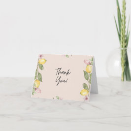 Tarjetas de agradecimiento de limón rosa