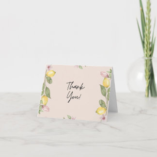 Tarjetas de agradecimiento de limón rosa