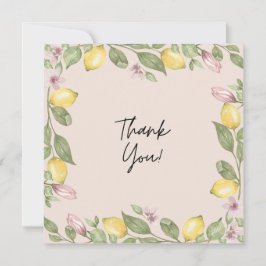 Tarjetas de agradecimiento de limón rosa